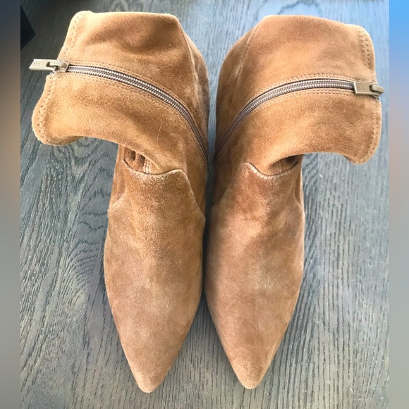 Isla Brown Suede Slim Ankle Bootie - Picture 1 of 3